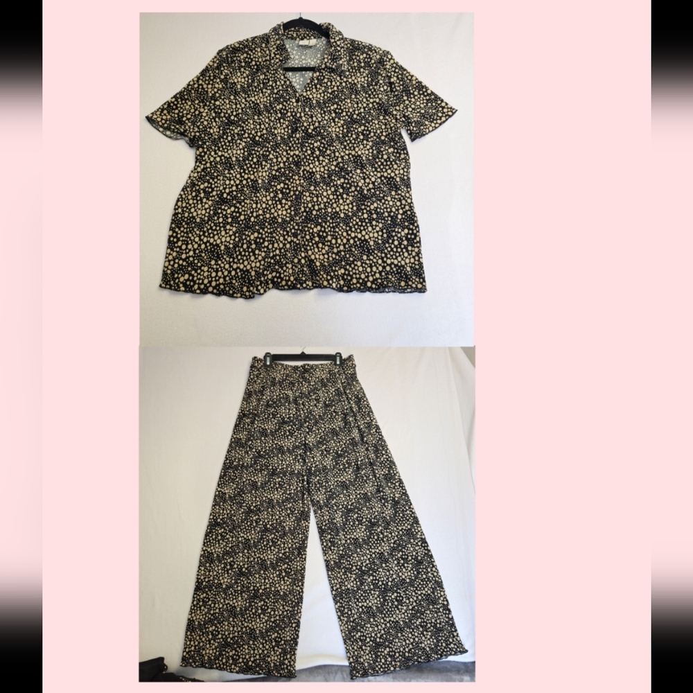Joie Stylish Black and White Women's Set Top L. Pants XL